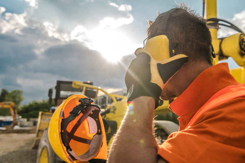 hearing protection on noisy jobsite