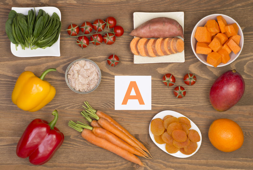mix of foods with high levels of beta carotene to promote healthy hearing