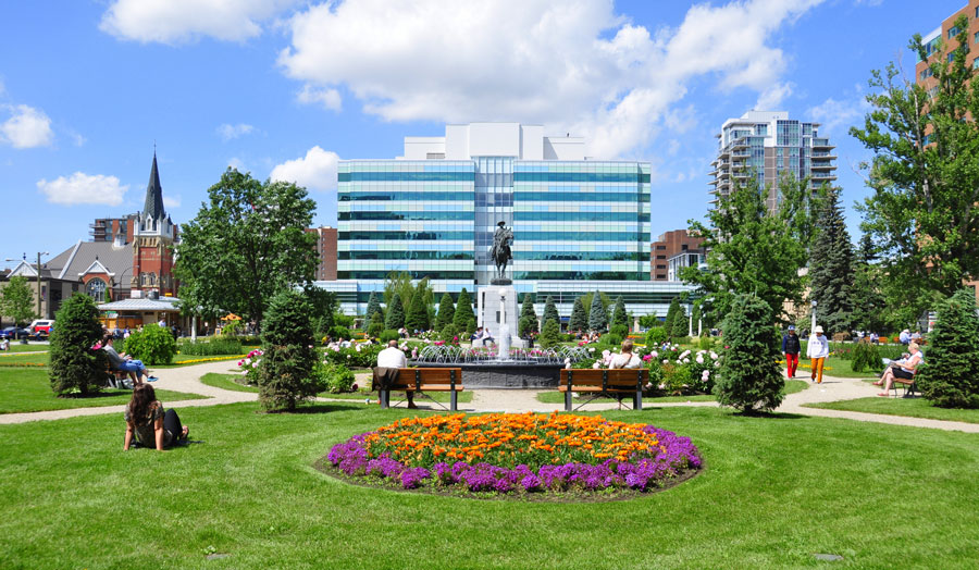 A quiet urban park in Calgary, Canada