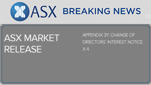 Appendix 3Y: Change of Directors’ Interest Notice x 4