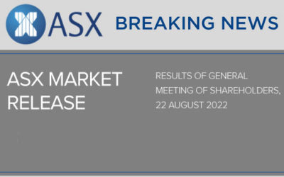 Results of General Meeting of Shareholders, 22 August 2022