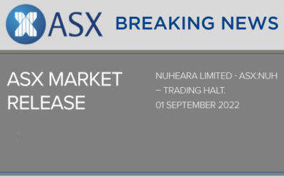 Nuheara Limited ASX:NUH – Trading Halt  01 September 22