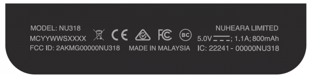 Qbuds² MAX certification marks, as presented on product