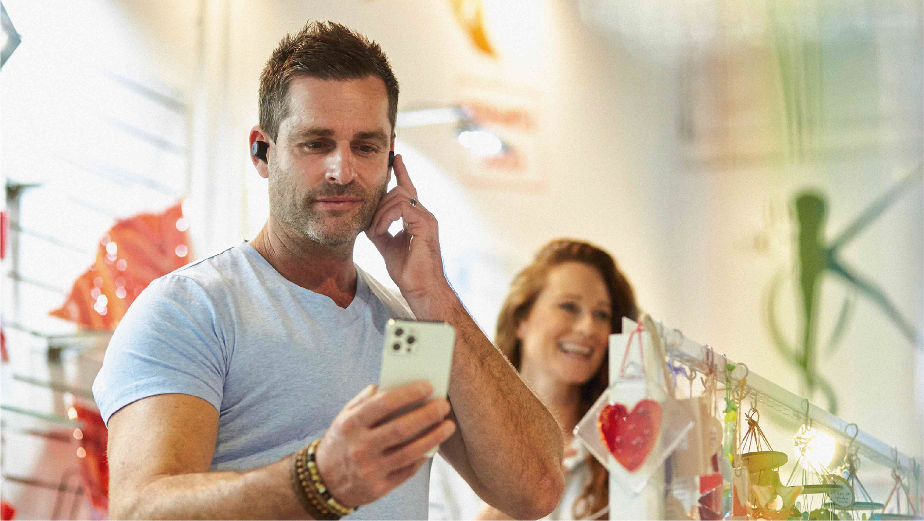 Man wearing IQbuds2 MAX