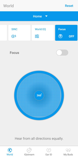 control sound by direction in IQbuds hearing app