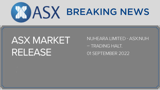 Nuheara Limited ASX:NUH – Trading Halt  01 September 22.
